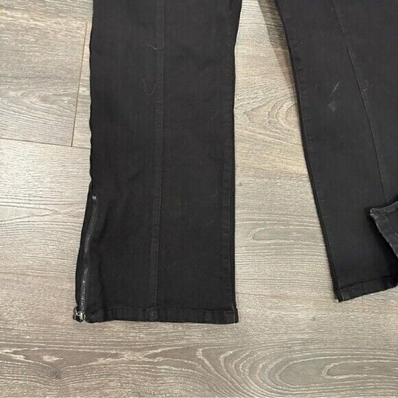 For the Republic Womens Denim Pants Wide Leg Zippered Hem Accent Black Size 10 - Picture 3 of 8